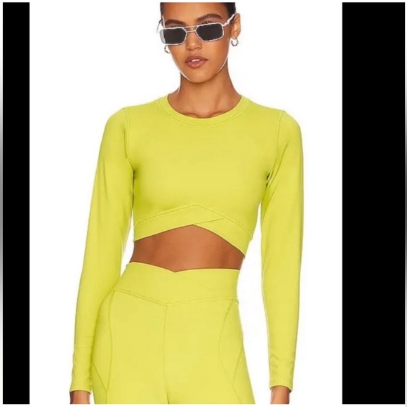l*space Tops - NWT L*Space Active x Tessa Brooks Bright Green Aim High Athletic Crop Top